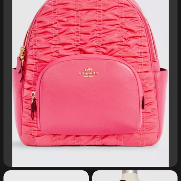 NWT Authentic Coach Court Backpack with Ruching In Confetti Pink C4094 main image 4